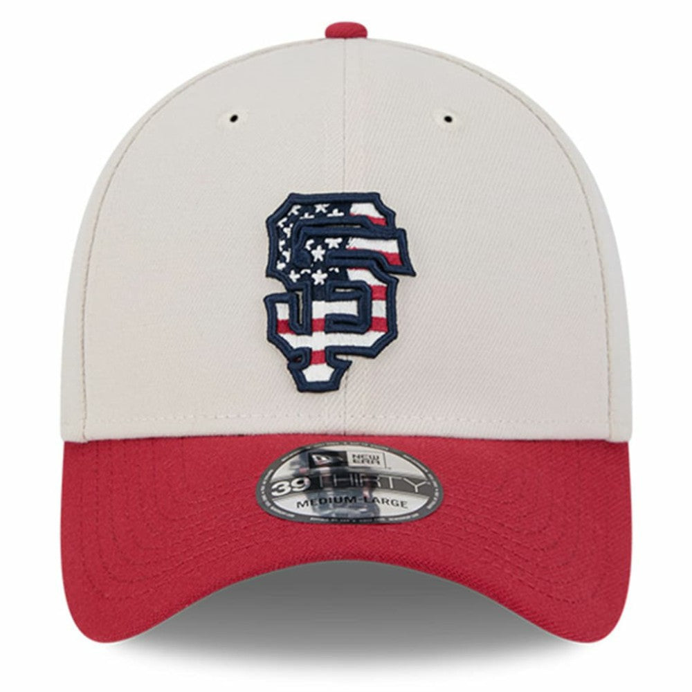 San Francisco Giants 2024 Fourth of July 39THIRTY Flex Hat - Khaki/Red | New Era