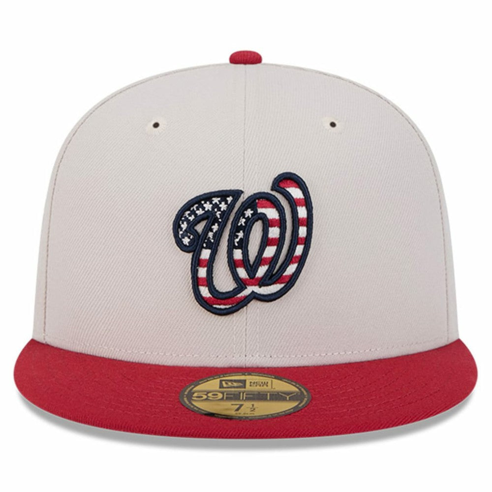 Washington Nationals 2024 Fourth of July 59FIFTY Fitted Hat - Khaki/Red | New Era