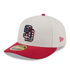 San Diego Padres 2024 Fourth of July Low Profile 59FIFTY Fitted Hat - Khaki/Red | New Era