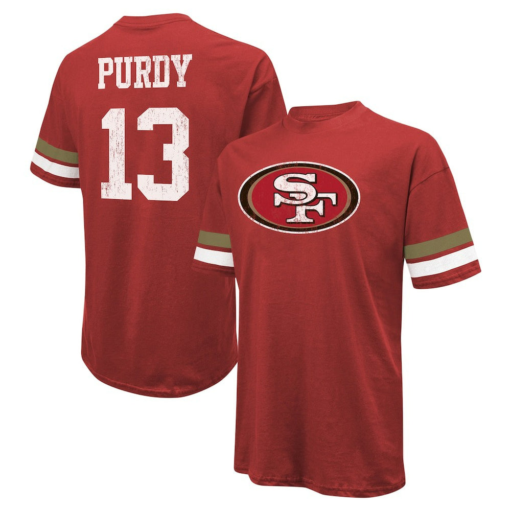 NFL San Francisco 49ers Brock Purdy  Majestic Threads Name & Number Oversize Fit T-Shirt