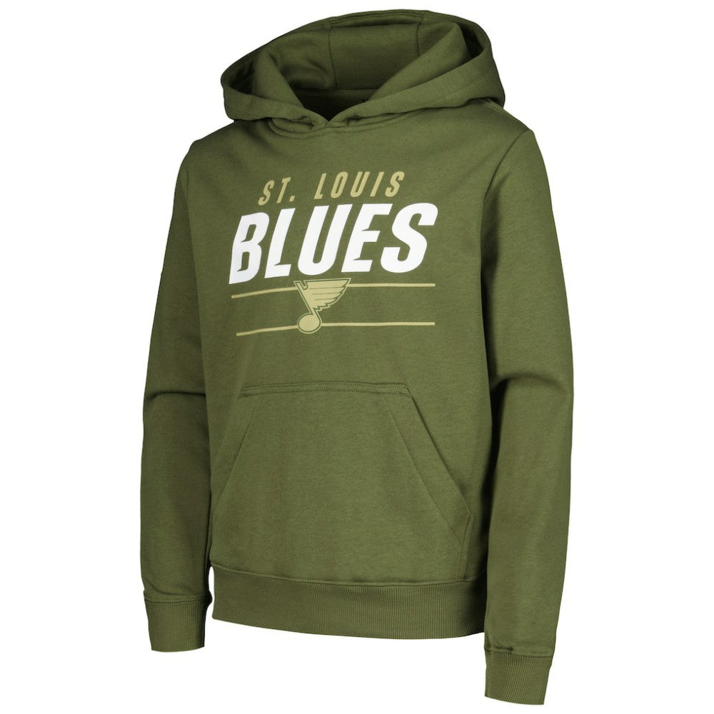 St. Louis Blues Levelwear Youth Podium Fleece Pullover Hoodie