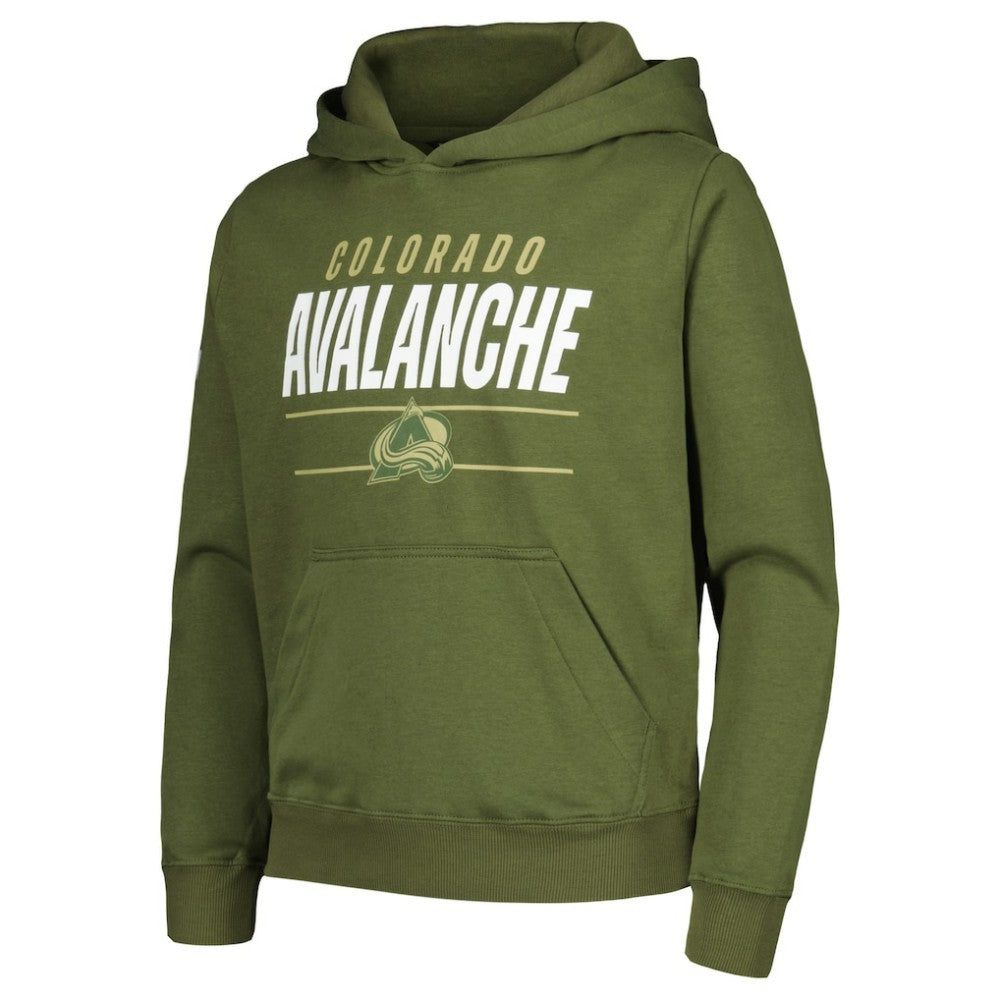 Colorado Avalanche Levelwear Youth Podium Fleece Pullover Hoodie
