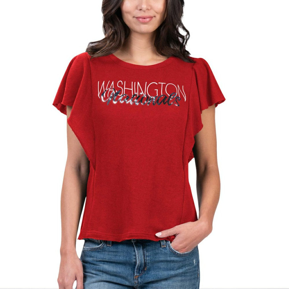 Washington Nationals G-III 4Her by Carl Banks Women's Crowd Wave T-Shirt - Red