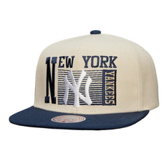 New York Yankees Cooperstown Collection Speed Zone Snapback Hat - Cream | Mitchell & Ness