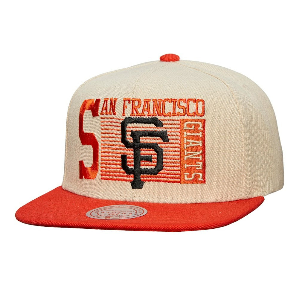 San Francisco Giants Cooperstown Collection Speed Zone Snapback Hat - Cream | Mitchell & Ness