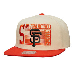 San Francisco Giants Cooperstown Collection Speed Zone Snapback Hat - Cream | Mitchell & Ness