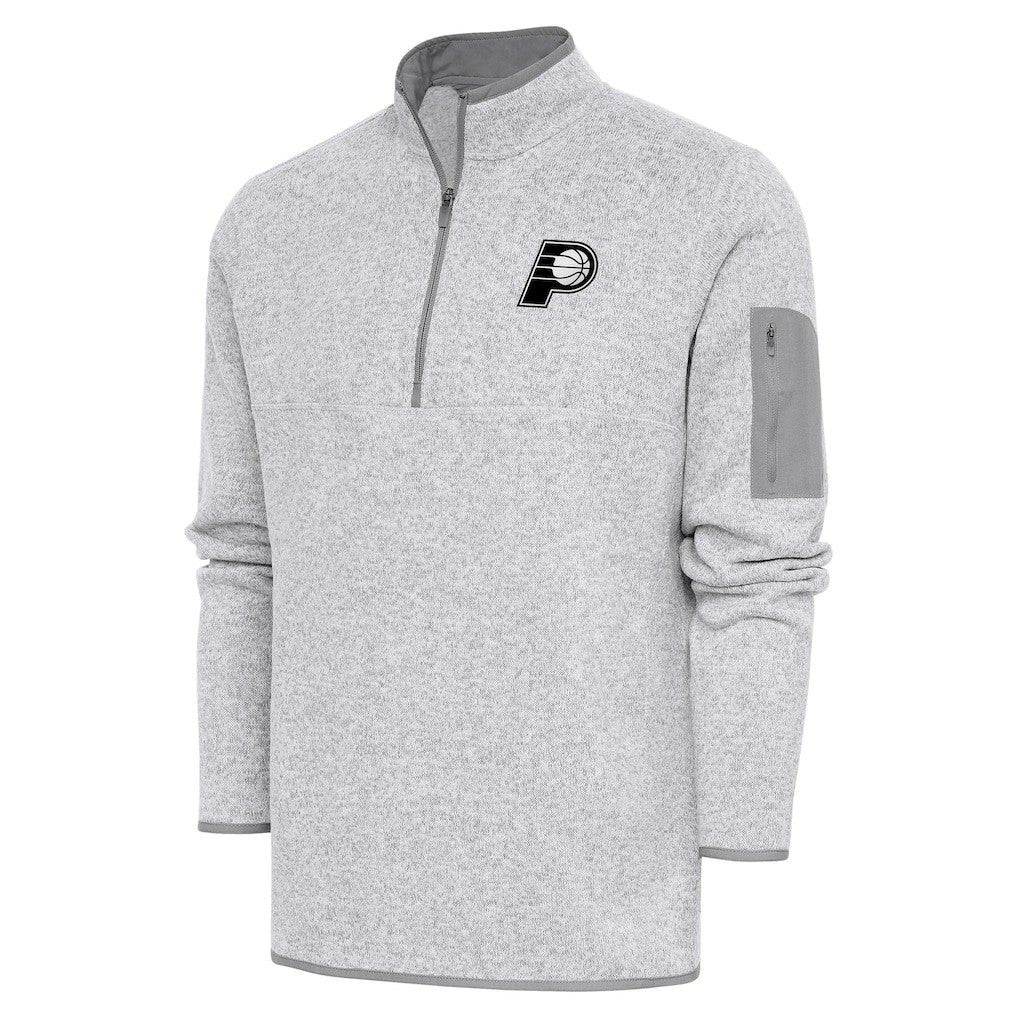 Indiana Pacers Antigua Metallic Logo Fortune Quarter-Zip Jacket - Heather Gray online