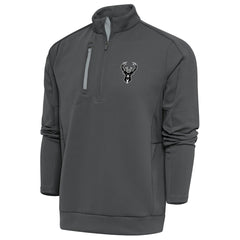 Milwaukee Bucks Antigua Metallic Logo Generation Quarter-Zip Top - Pewter discount