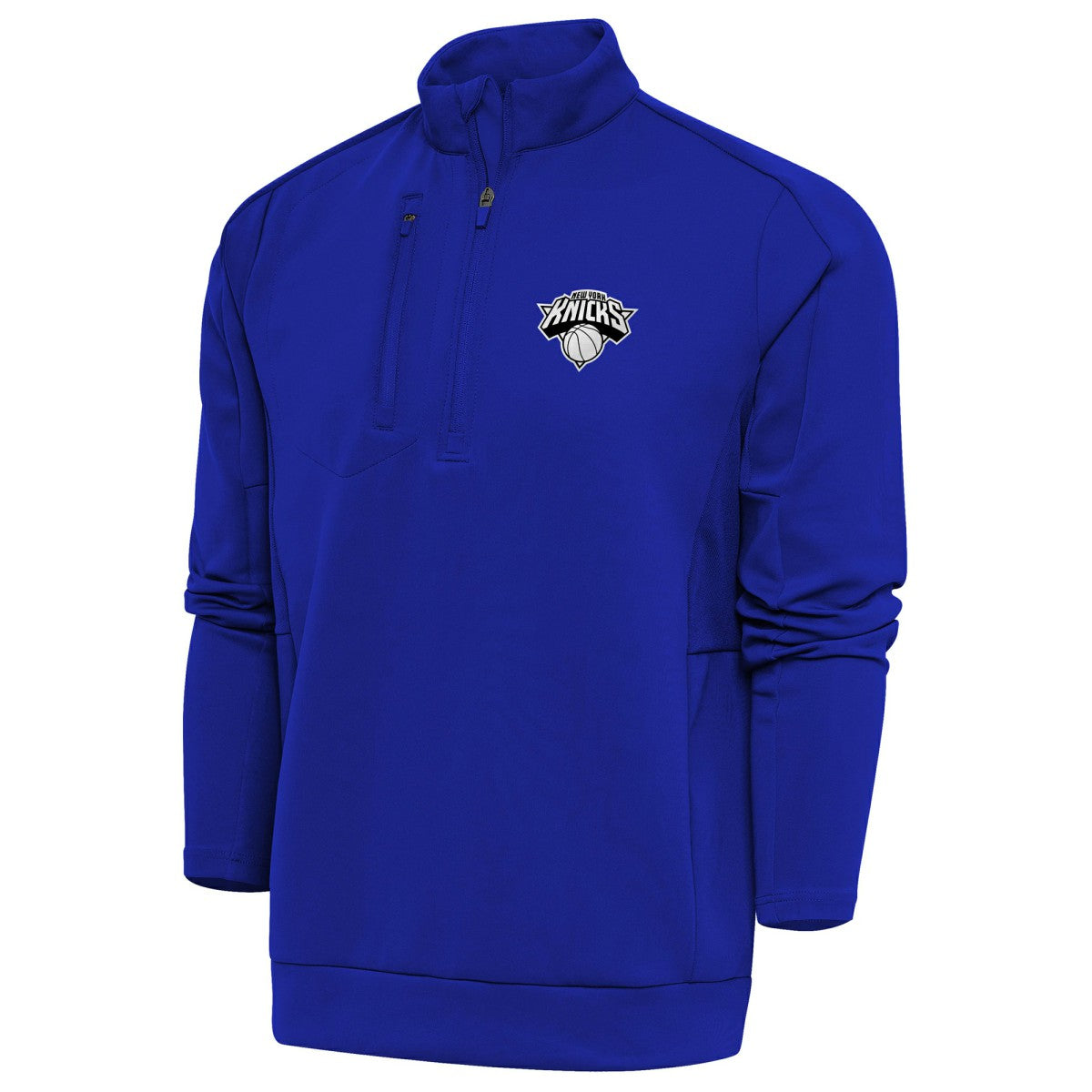 New York Knicks Antigua Metallic Logo Generation Quarter-Zip Top - Blue | New Era online