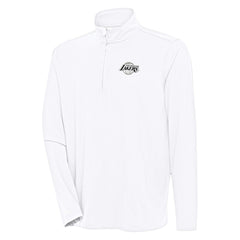 Los Angeles Lakers Antigua Hunk Quarter-Zip Top - White shop