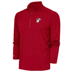 Miami Heat Antigua Metallic Logo Tribute Quarter-Zip Top - Red discount