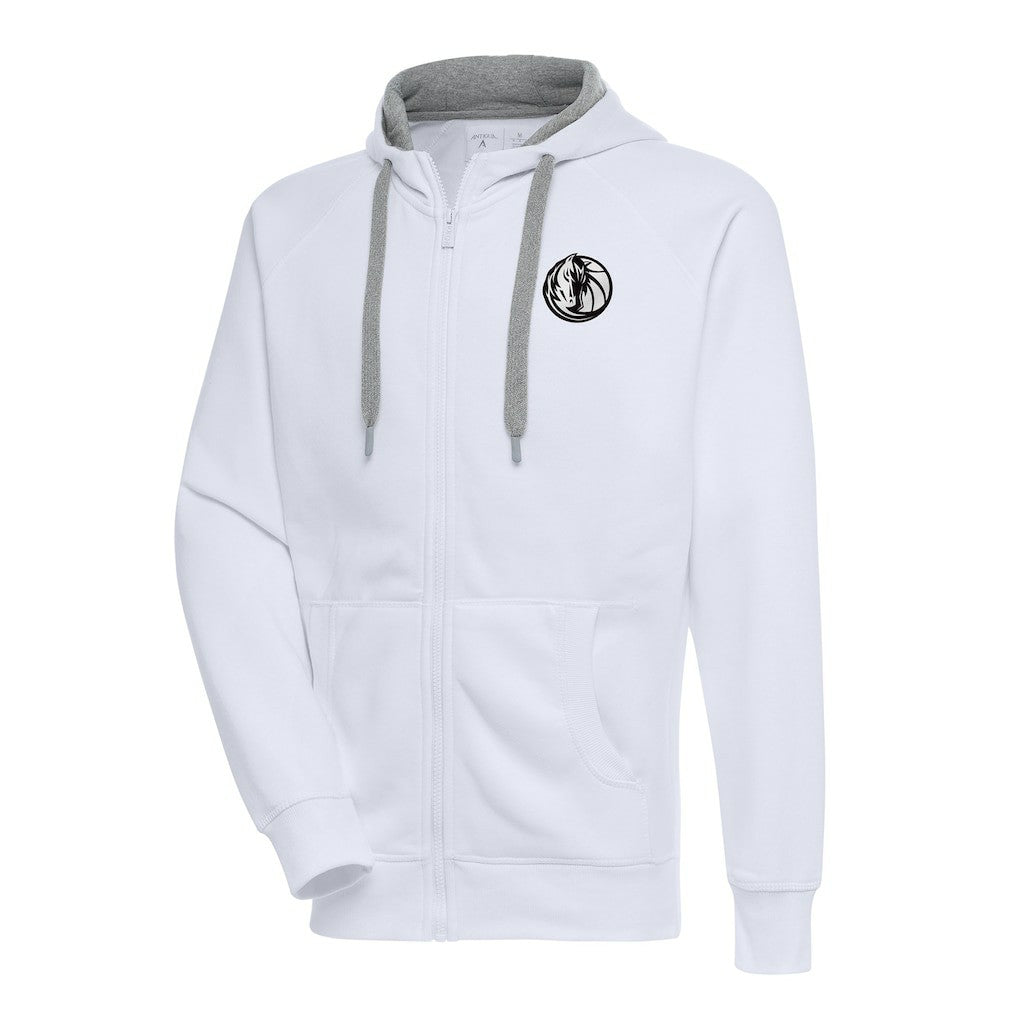 Dallas Mavericks Antigua Metallic Logo Victory Raglan Full-Zip Hoodie sale - White on sale