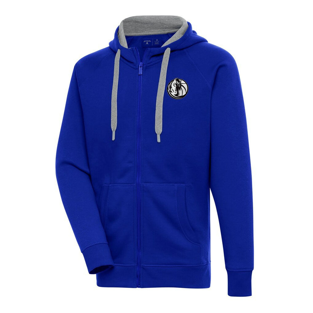 Dallas Mavericks Antigua Metallic Logo Victory Raglan Full-Zip Hoodie sale - Blue online