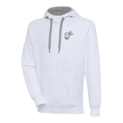 Miami Heat Antigua Metallic Logo Victory Raglan Pullover Hoodie - White discount