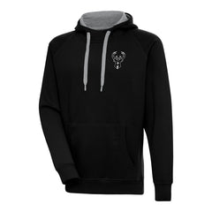 Milwaukee Bucks Antigua Metallic Logo Victory Raglan Pullover Hoodie - Black on sale