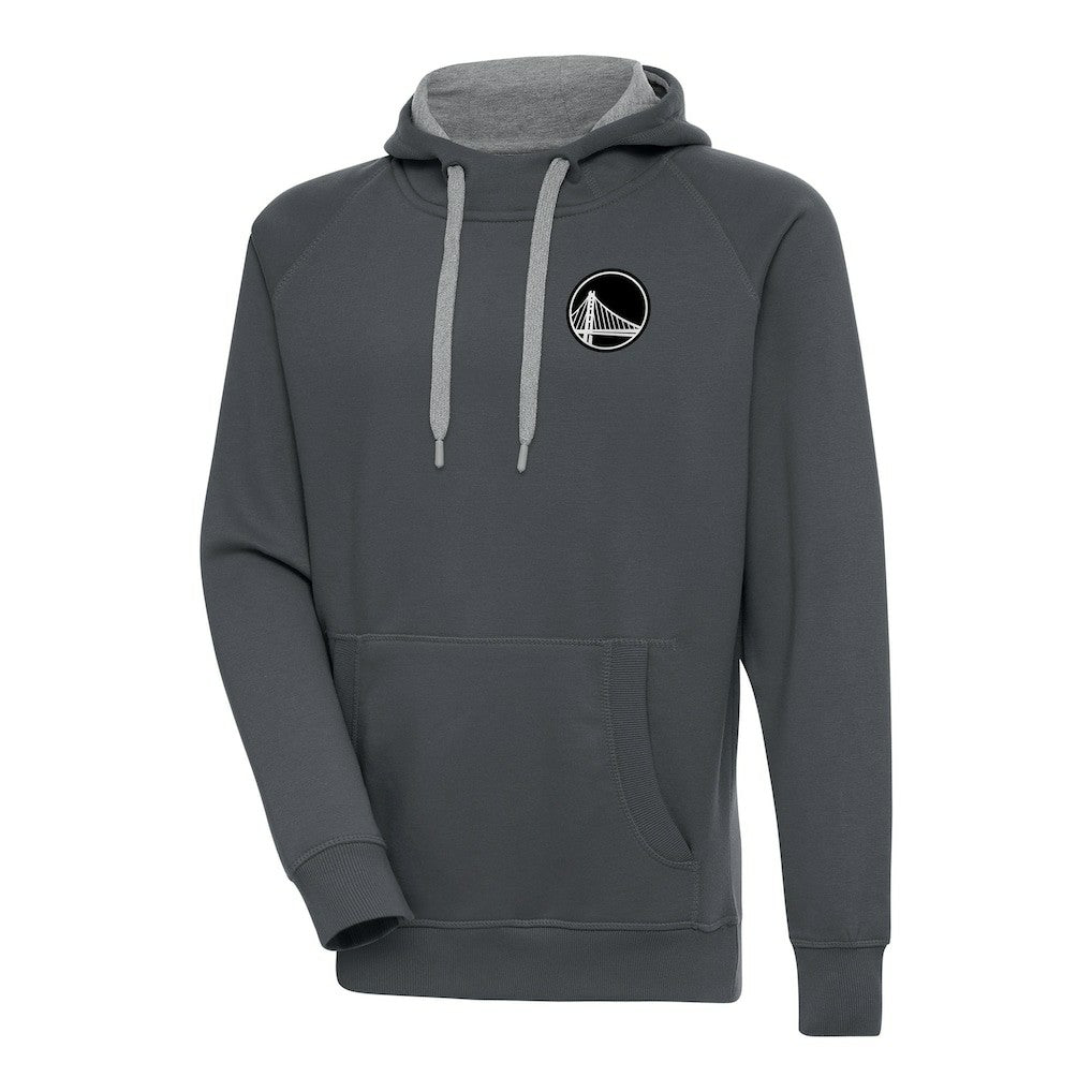Golden State Warriors Antigua Metallic Logo Victory Raglan Pullover Hoodie sale - Charcoal outlet