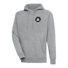 Boston Celtics Antigua Metallic Logo Victory Raglan Pullover Hoodie - Heather Gray sale