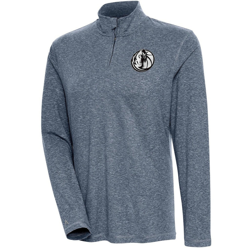 Dallas Mavericks Antigua Women's Brushed Metallic Comfort Quarter-Zip Pullover Top - Heather Navy on sale