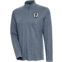 Dallas Mavericks Antigua Women's Brushed Metallic Comfort Quarter-Zip Pullover Top - Heather Navy on sale