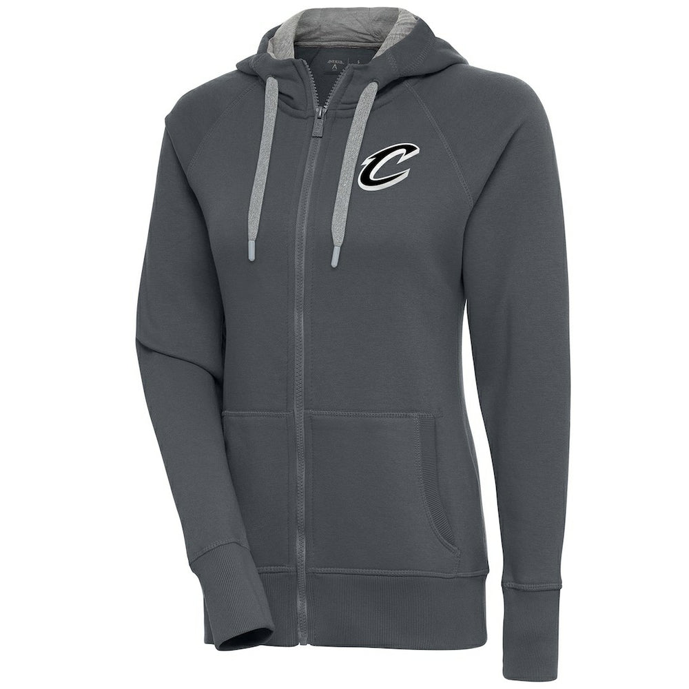Cleveland Cavaliers Antigua Women's Brushed Metallic Victory Full-Zip Hoodie - Charcoal for sale
