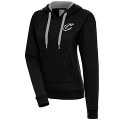 Cleveland Cavaliers Antigua Women's Brushed Metallic Victory Pullover Hoodie - Black for sale