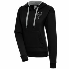 Milwaukee Bucks Antigua Women's Brushed Metallic Victory Pullover Hoodie - Black outlet