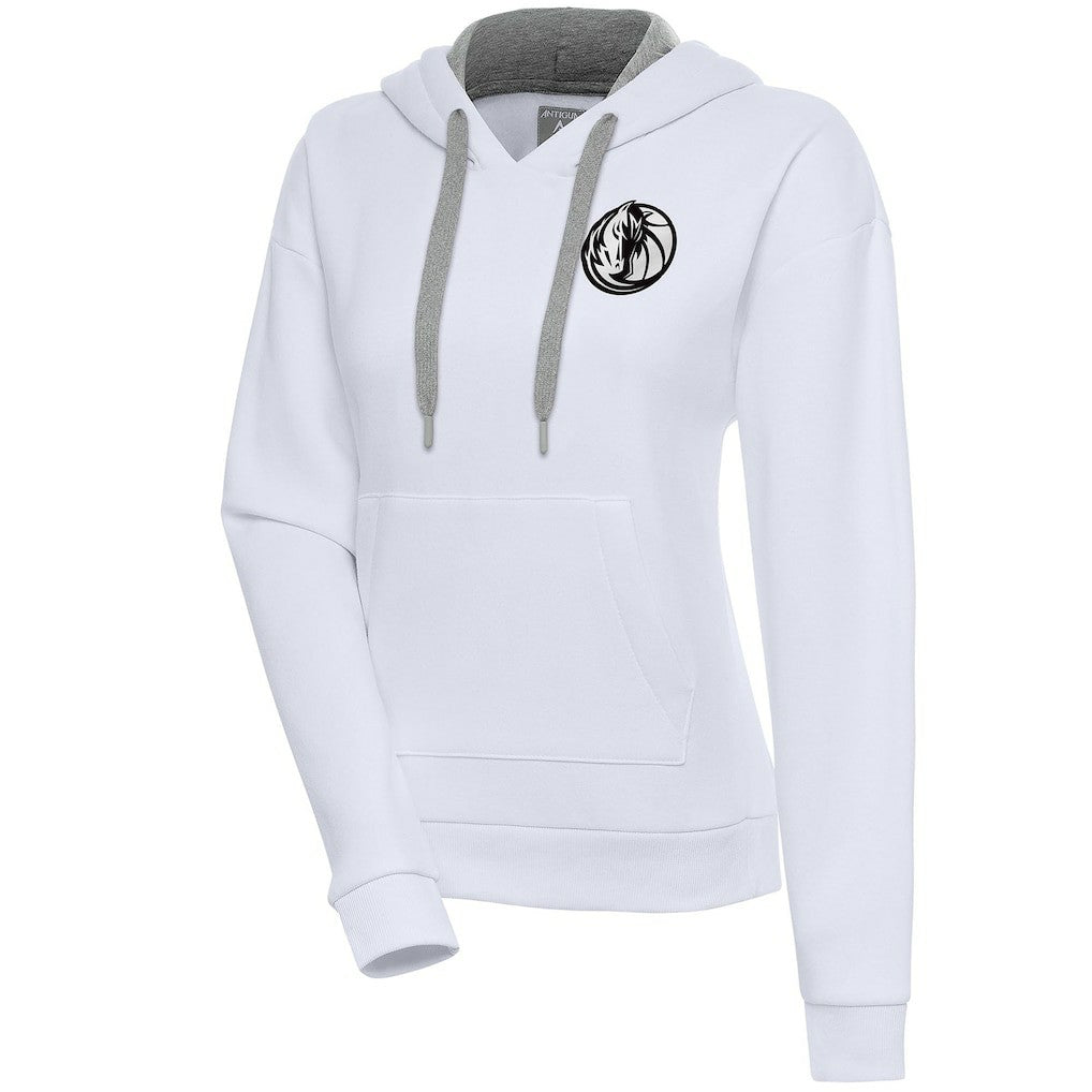 Dallas Mavericks Antigua Women's Brushed Metallic Victory Pullover Hoodie - White shop