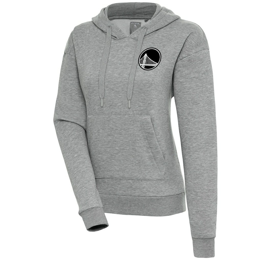 Golden State Warriors Antigua Women's Brushed Metallic Victory Pullover Hoodie - Heather Gray on sale