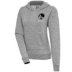 Golden State Warriors Antigua Women's Brushed Metallic Victory Pullover Hoodie - Heather Gray on sale