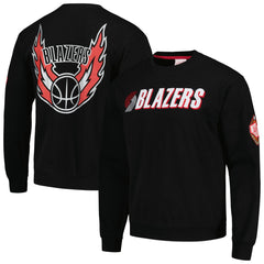 Portland Trail Blazers Hardwood Classics There and Back Pullover Sweatshirt - Black | Mitchell & Ness outlet