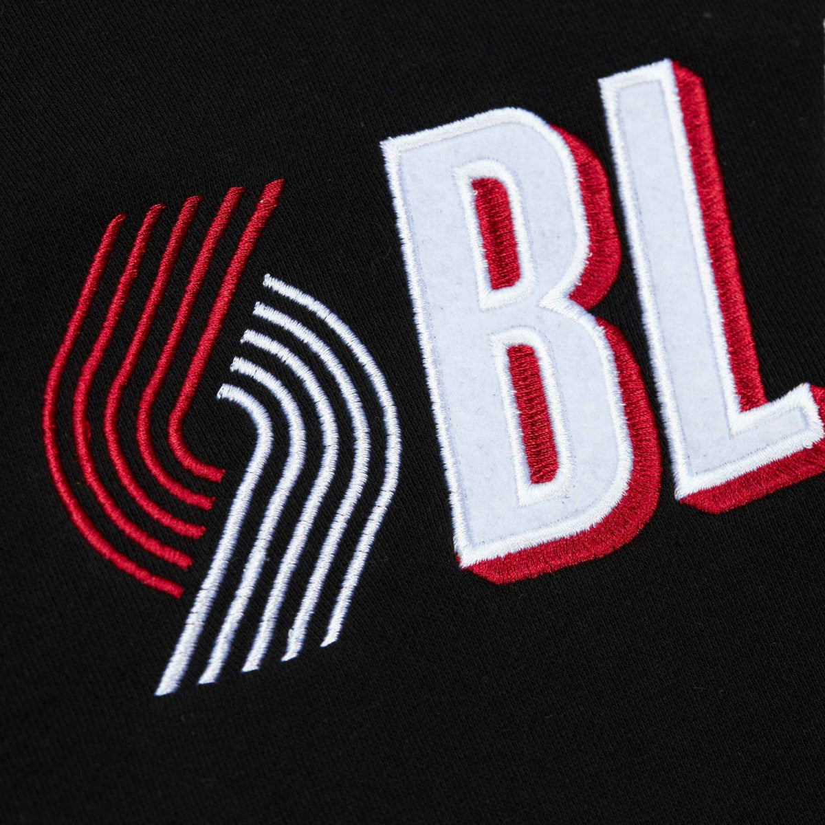 Portland Trail Blazers Hardwood Classics There and Back Pullover Sweatshirt - Black | Mitchell & Ness outlet