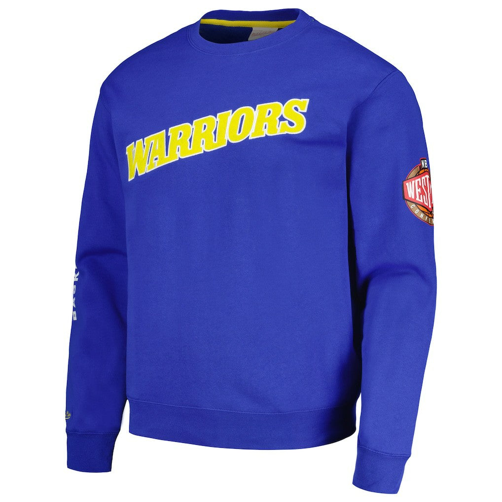 Golden State Warriors Hardwood Classics There and Back Pullover Sweatshirt sale - Royal | Mitchell & Ness on sale