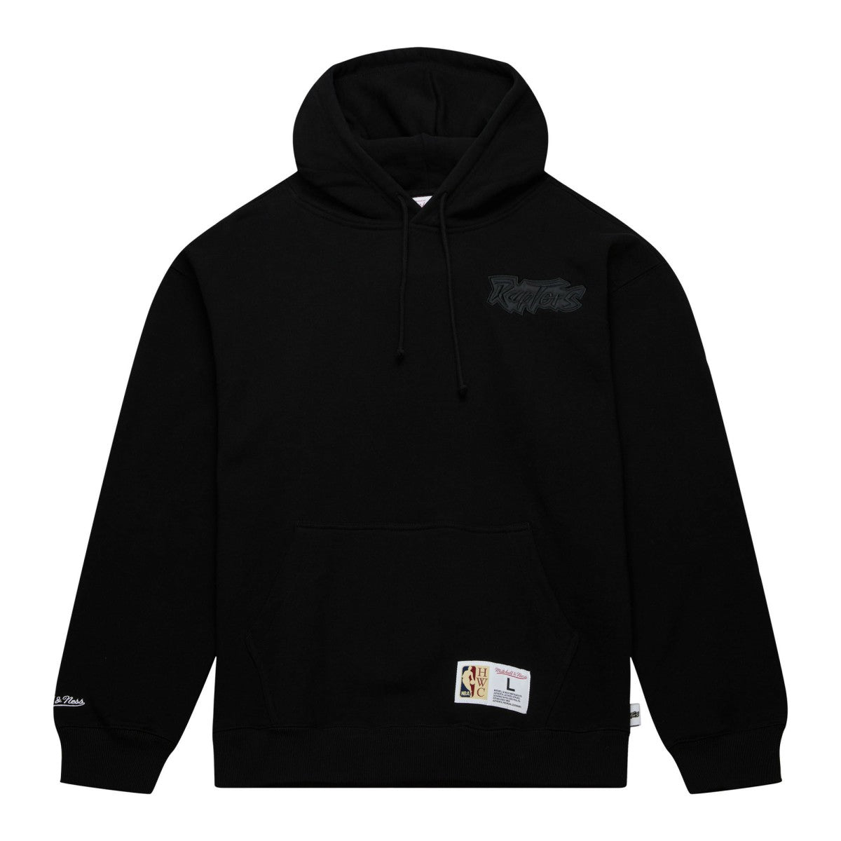 Toronto Raptors Hardwood Classics Tonal Pullover Hoodie - Black | Mitchell & Ness outlet