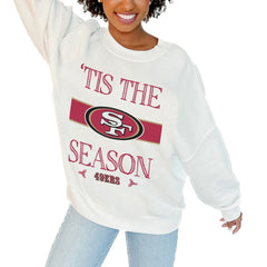 NFL San Francisco 49ers Gameday Couture Women's Oversized Take A Holiday Pullover Sweatshirt