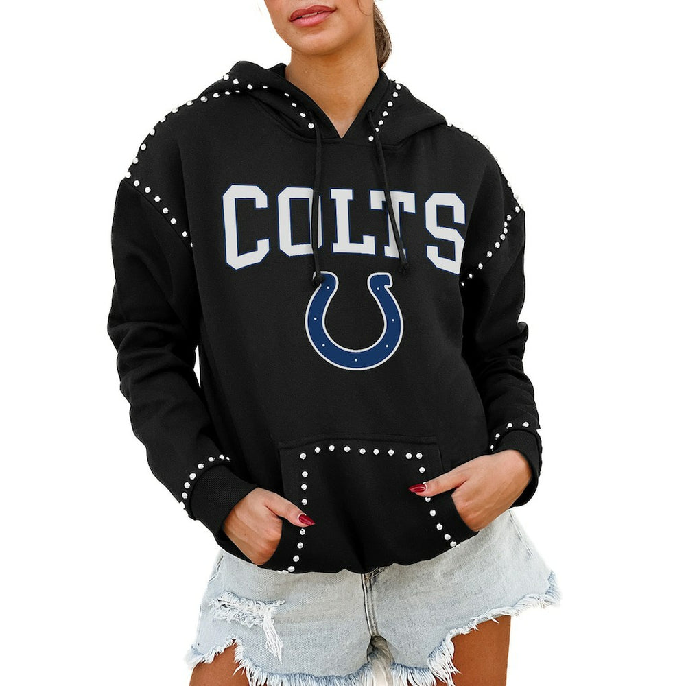 NFL Indianapolis Colts Gameday Couture Women's Oversized Catch the Vibe Studded Pullover Hoodie