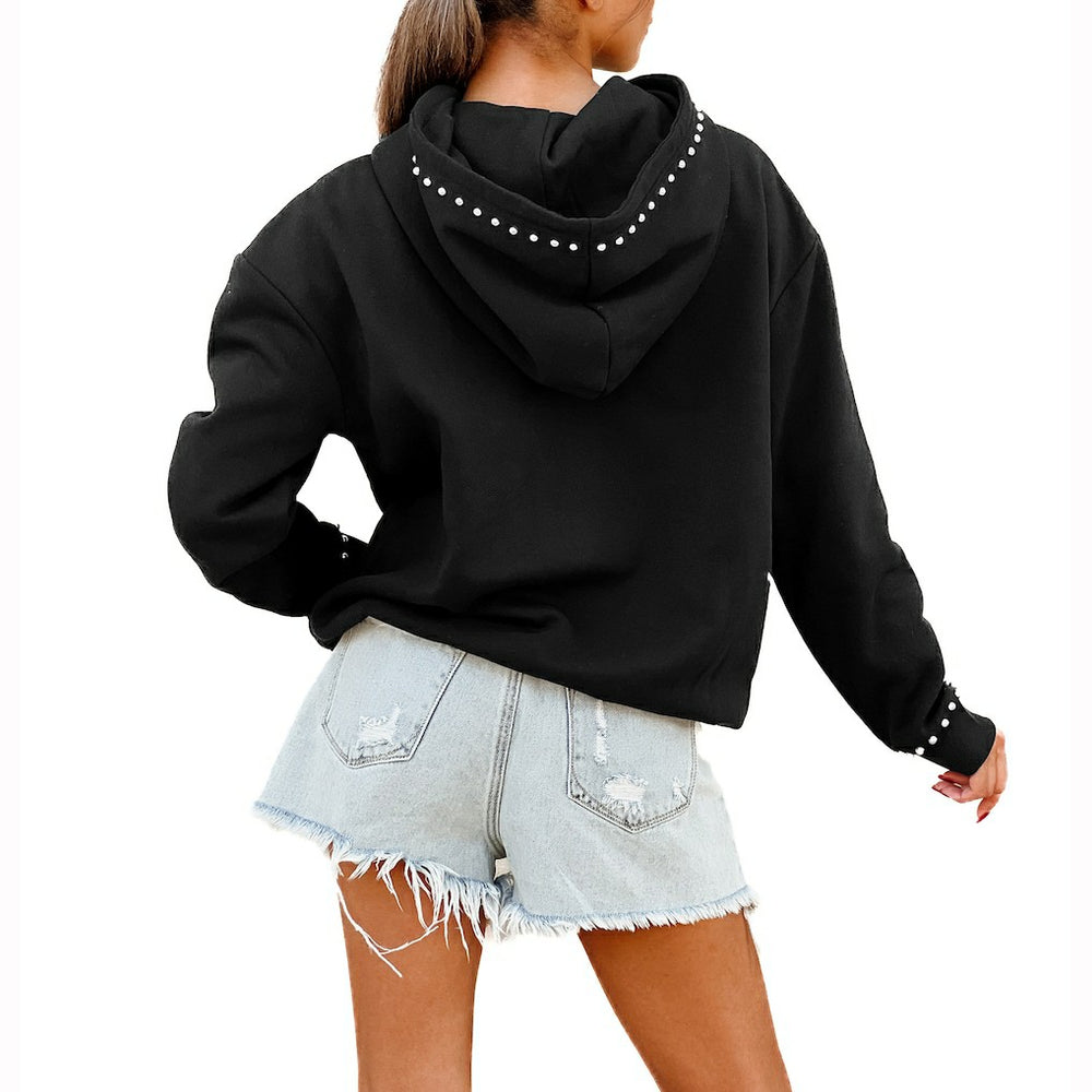 NFL Indianapolis Colts Gameday Couture Women's Oversized Catch the Vibe Studded Pullover Hoodie