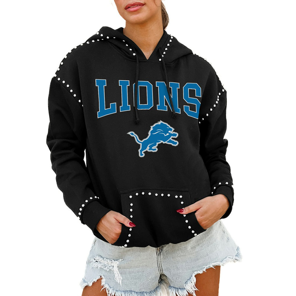 NFL Detroit Lions Gameday Couture Women's Oversized Catch the Vibe Studded Pullover Hoodie
