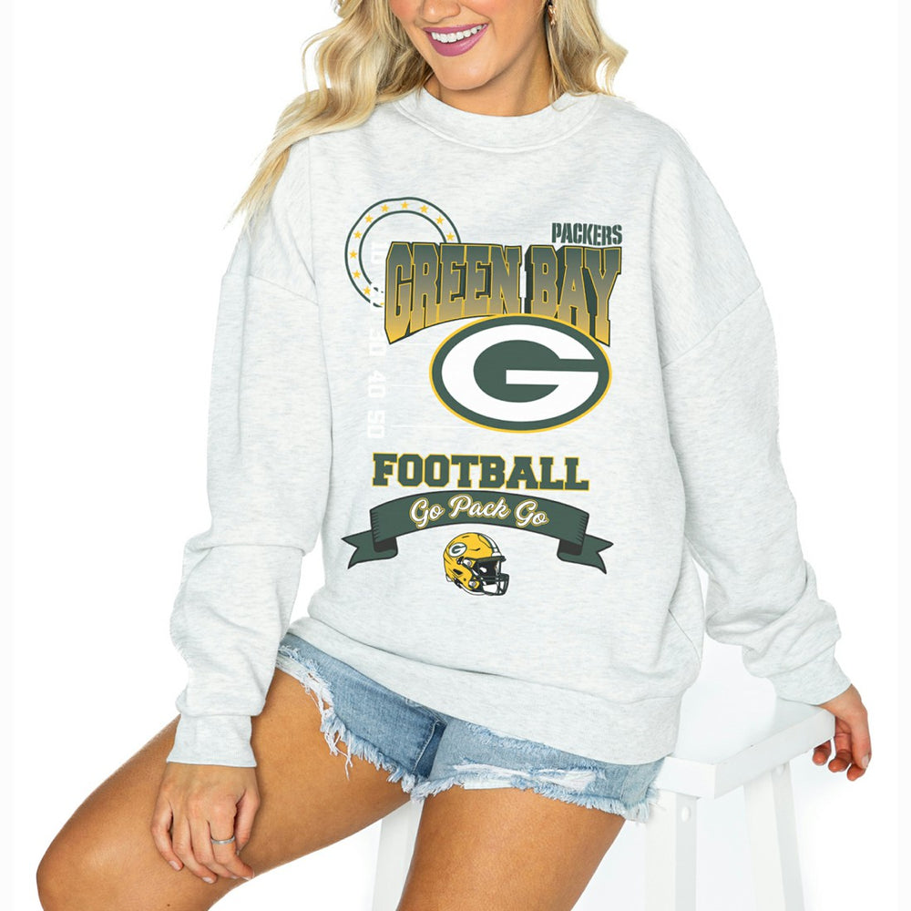 NFL Green Bay Packers Gameday Couture Women's Oversized Run the Show Pullover Sweatshirt