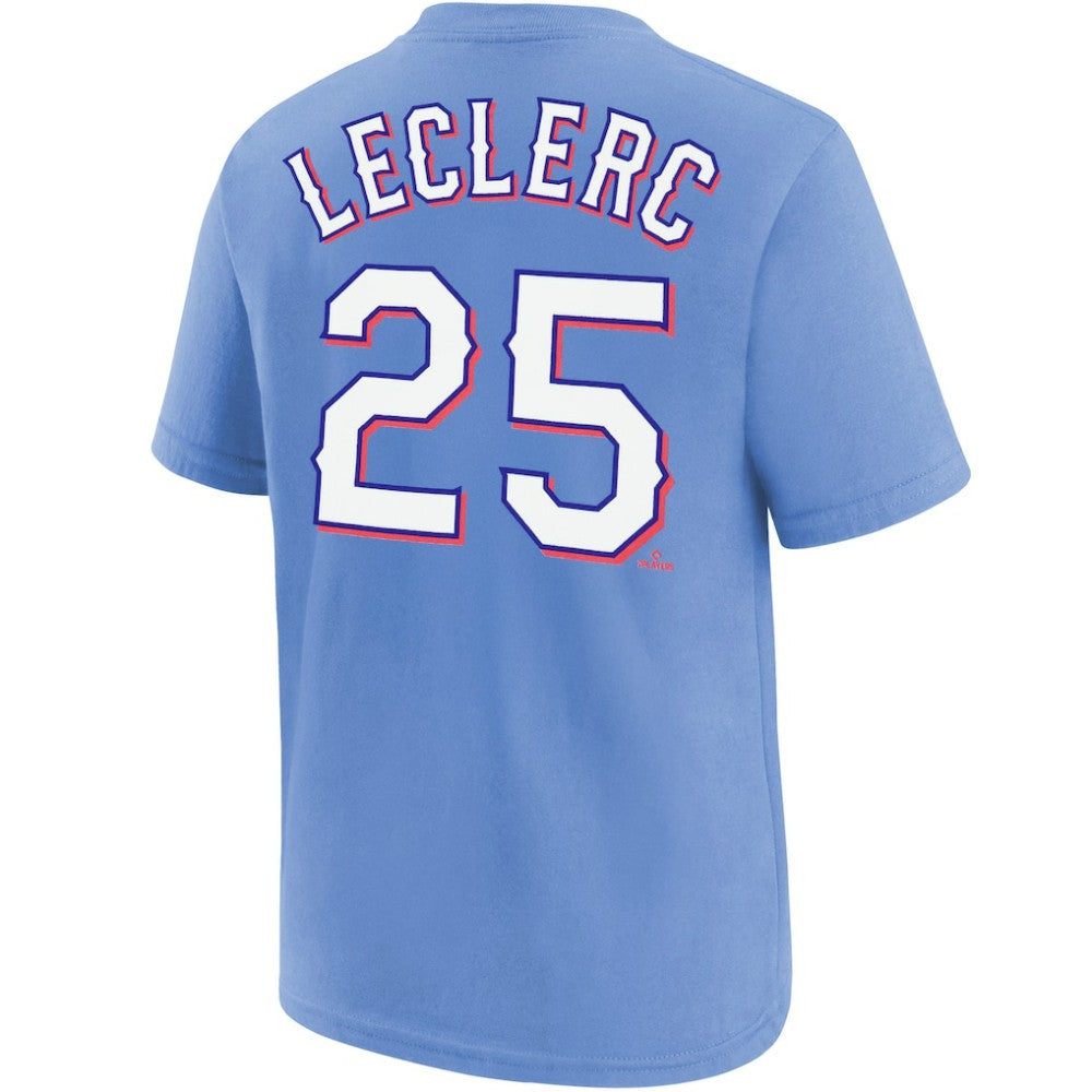 Jose Leclerc Texas Rangers Youth Name & Number T-Shirt - Light Blue | Nike