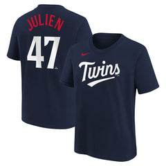 Edouard Julien Minnesota Twins Youth Name & Number T-Shirt - Navy | Nike