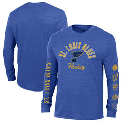 St. Louis Blues Champion Multi-Logo Tri-Blend Long Sleeve T-Shirt