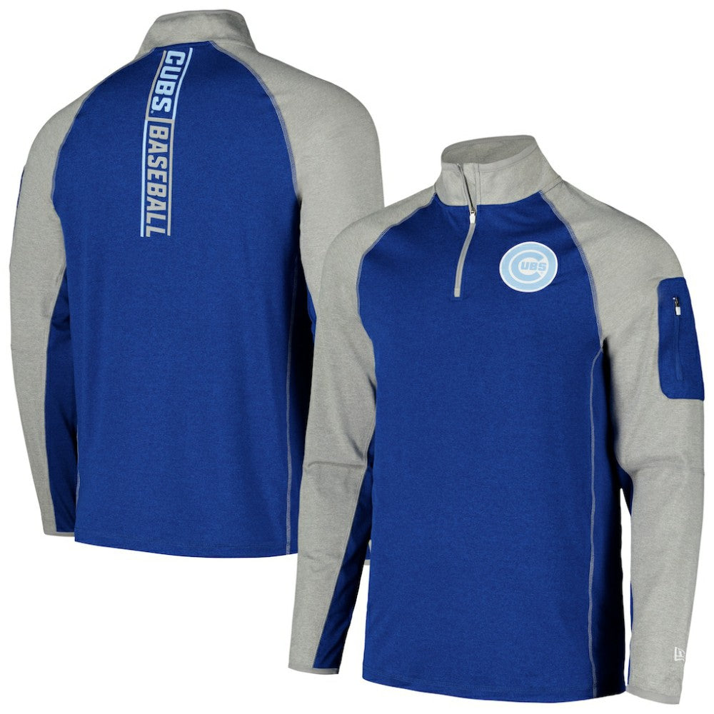 Chicago Cubs Father's Day Raglan Quarter-Zip Top - Royal | New Era