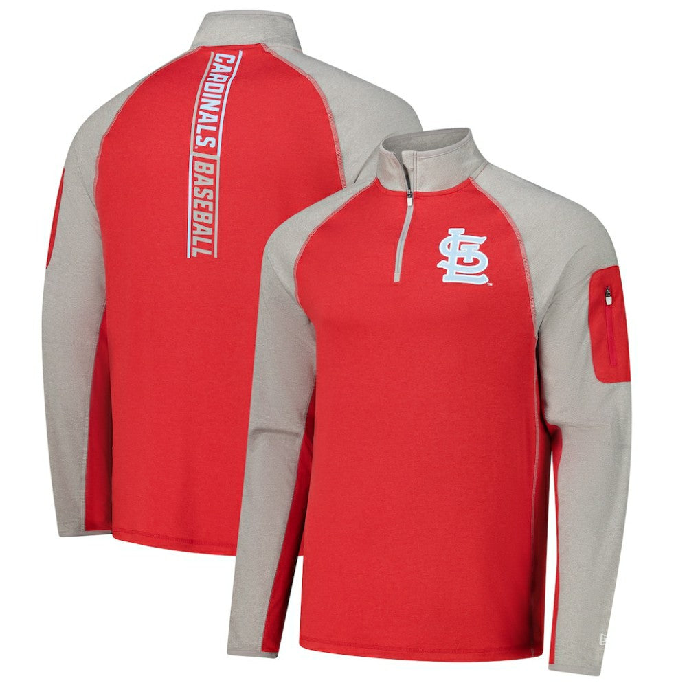 St. Louis Cardinals Father's Day Raglan Quarter-Zip Top - Red | New Era
