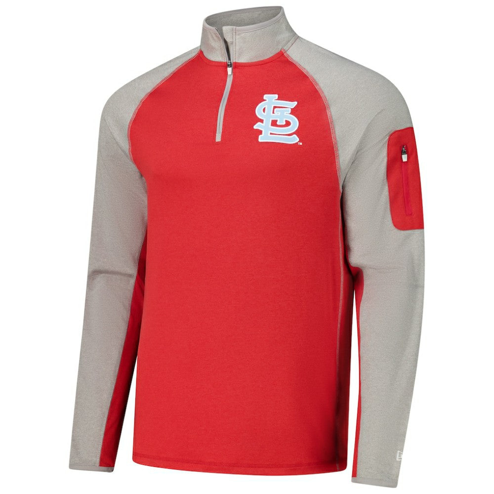 St. Louis Cardinals Father's Day Raglan Quarter-Zip Top - Red | New Era