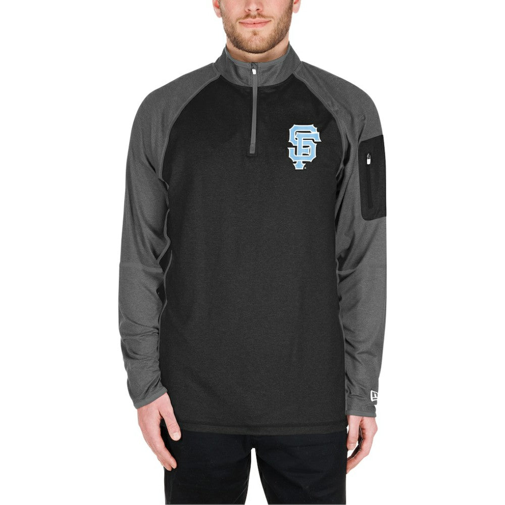 San Francisco Giants Father's Day Raglan Quarter-Zip Top - Black | New Era