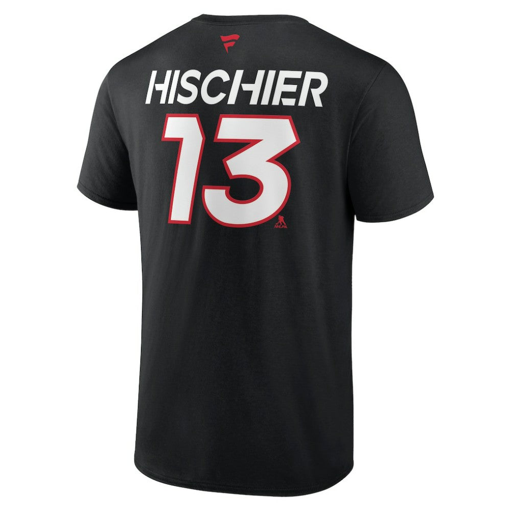 Nico Hischier New Jersey Devils Fanatics  Authentic Pro Prime Name & Number T-Shirt