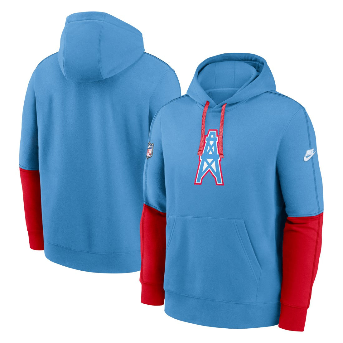 NFL Tennessee Titans Oilers Throwback Alternate Logo Club Tri-Blend Pullover Hoodie