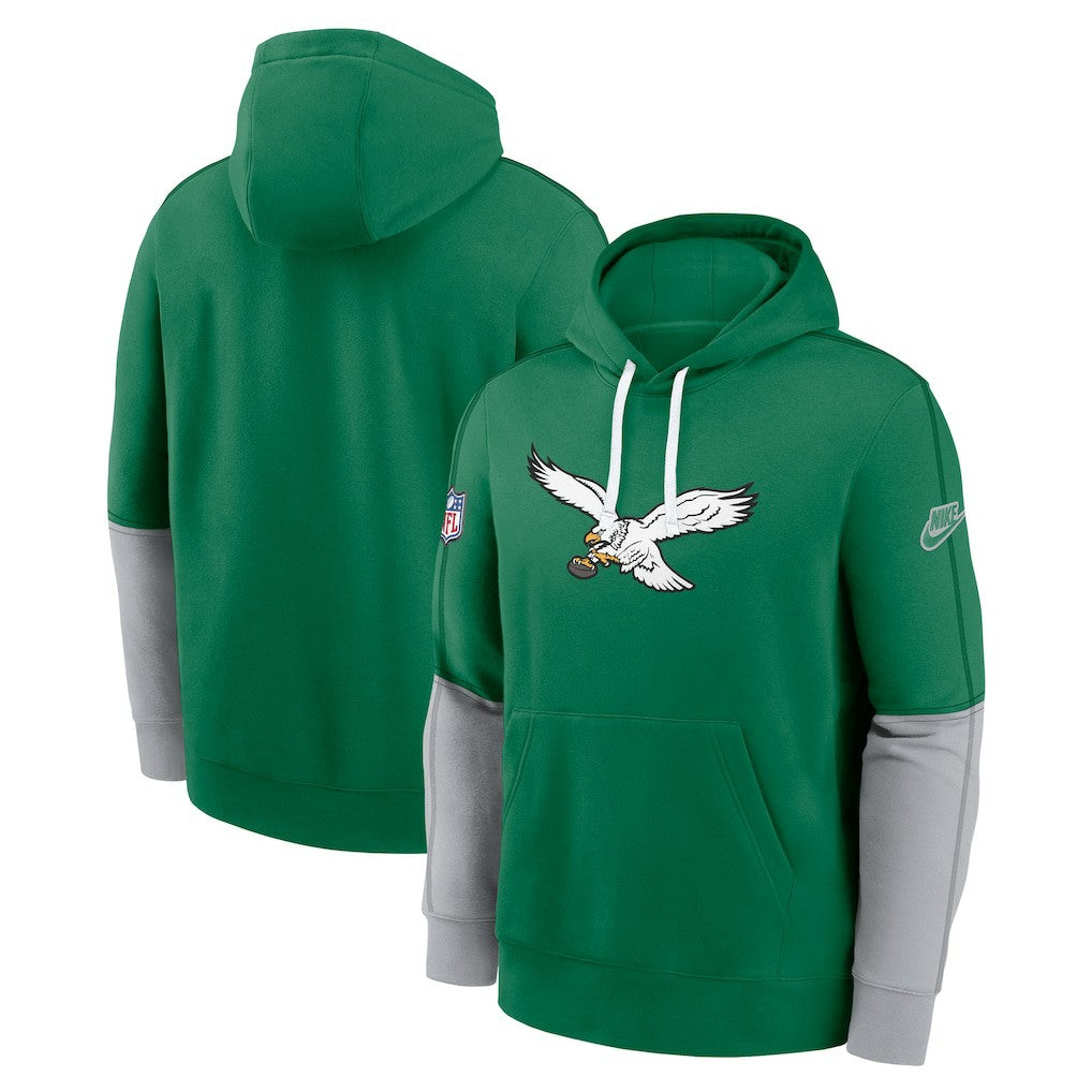 NFL Philadelphia Eagles Throwback Logo Club Tri-Blend Pullover Hoodie