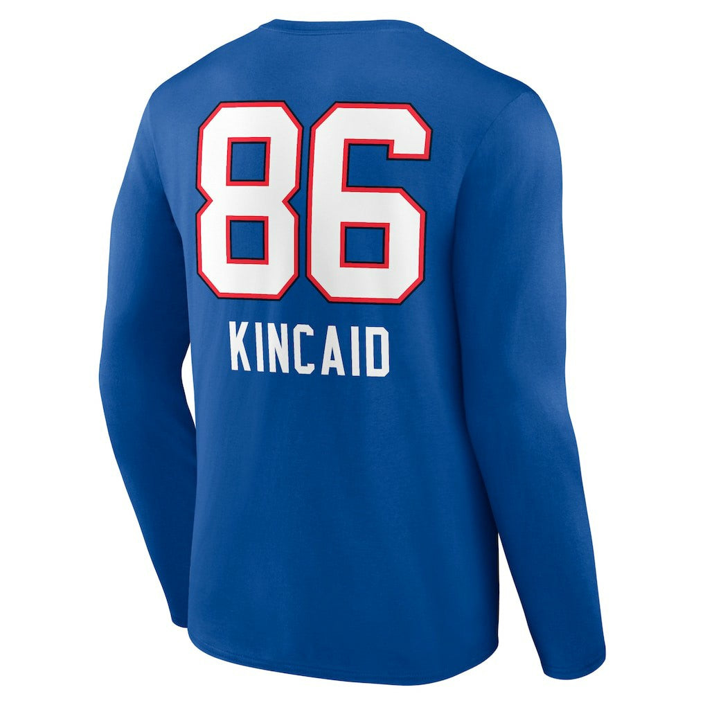 NFL Buffalo Bills Dalton Kincaid  Team Wordmark Player Name & Number Long Sleeve T-Shirt