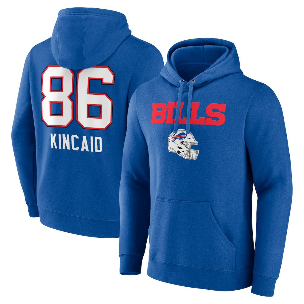 NFL Buffalo Bills Dalton Kincaid  Team Wordmark Player Name & Number Pullover Hoodie